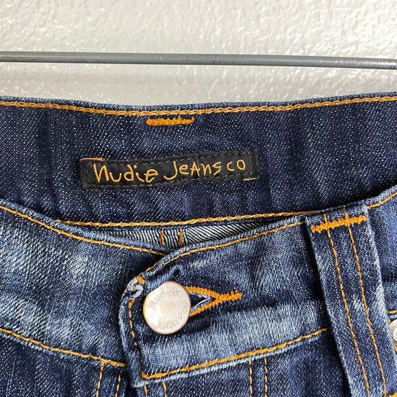 Nudie Jeans Grim Tim 29 Slim Straight Denim Button Fly Fades Organic Cotton - Picture 6 of 10